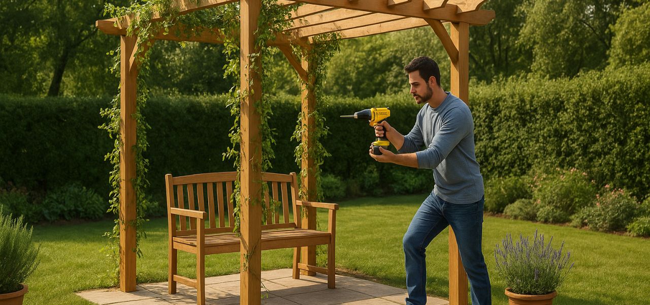 Construction d'une pergola ou d'une tonnelle de jardin