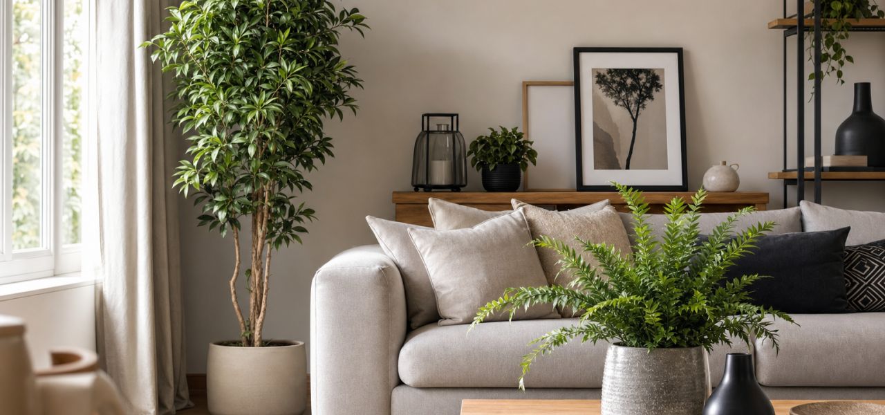 Les meilleures plantes artificielles pour décorer un salon