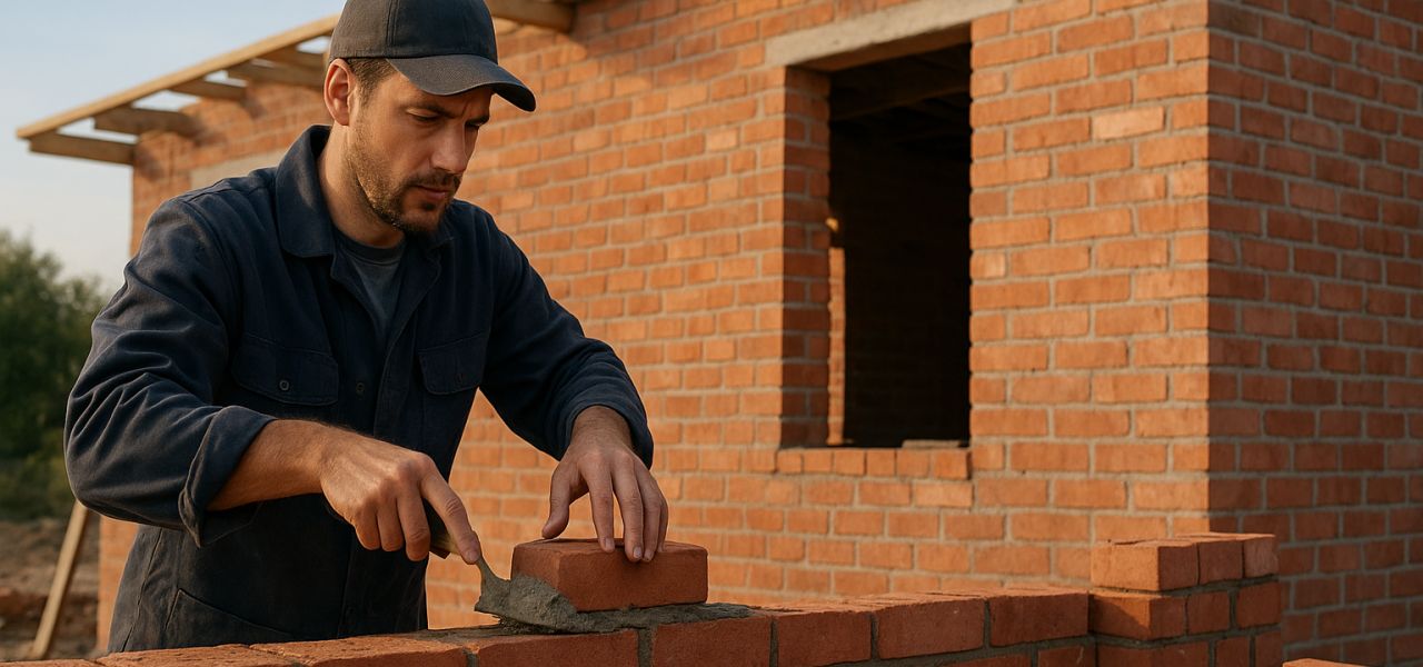 La construction d'une maison en brique