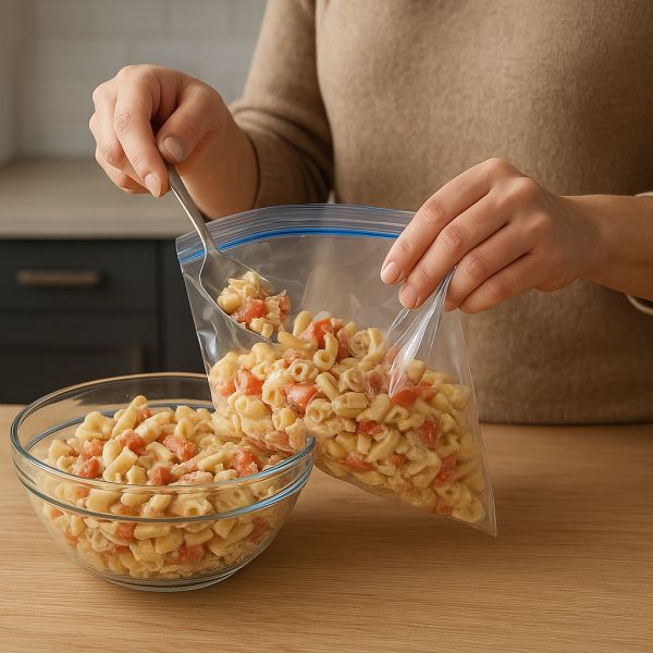 La congélation de la salade de pâte