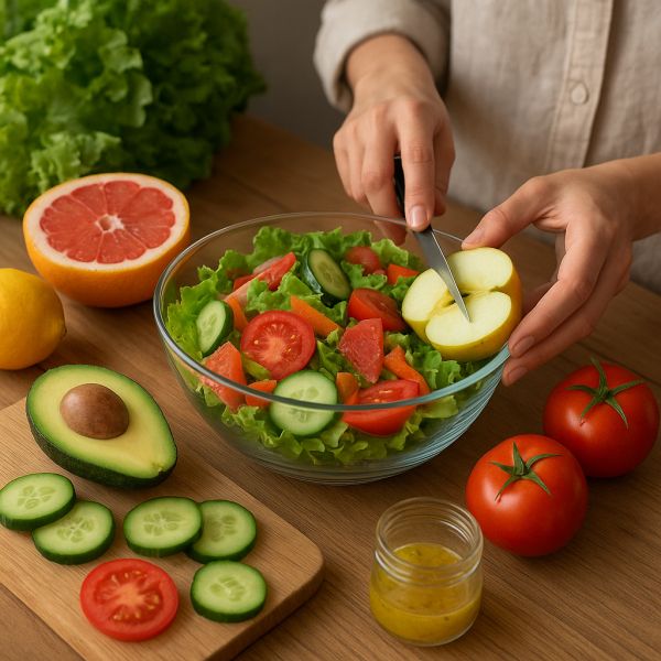 Salade de fruits et légumes crus