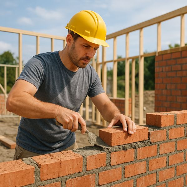 La construction d'une maison en brique