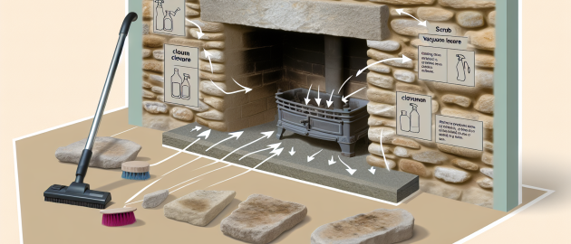 Le nettoyage des pierres de la cheminée
