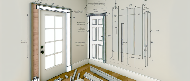 La pose d'une porte intérieure en chambranle