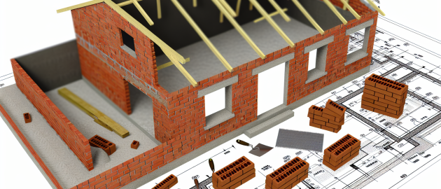 La construction d'une maison en brique